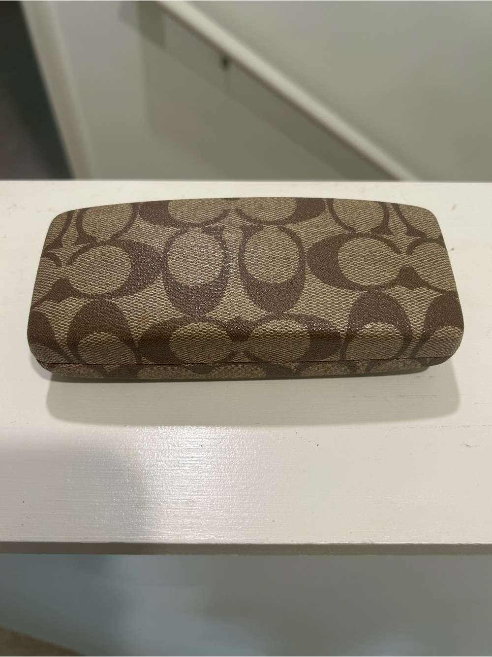 Coach Brown Signature Pattern Glasses Case - Picture 2 of 8
